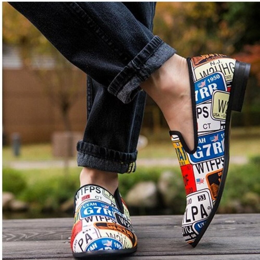 MeiJiaNa~ U.S. License Plate, Fashion- Loafer, Slip-On Shoes- Size 10- B09C3L711 - Picture 5 of 17